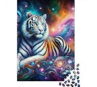 Cosmic Tiger Fantasy Art Jigsaw Puzzles Puzzle for Adults Kids. 1000 Pieces Impossible Challenge Toy Educational Game Home Decoration for Adults& Kids Age 14 Years Up 52x38cm/1000pcs