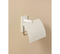 Cosmic Toilet Roll Holder With Cover, Self-Adhesive, White, Stick Collection