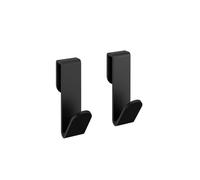 Cosmic Towel Hook, Robe Hook, Coat Hook, 2 Pieces, Matt Black 5.5 Cm, No-Drill Over-Screen Mounting, Architect S+ Collection