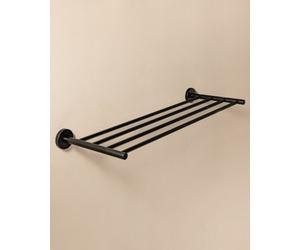 Cosmic Towel Rack And Towel Shelf, Matt Black, 60Cm, Hidden Fixings, Anti-Corrosion, Start Collection