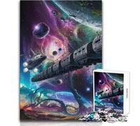 Cosmic Train Adventure Jigsaw 1000 Pieces for Adults Brain Training Educational Game Ideal Surprise Gift for Loved Ones Size 50x75cm
