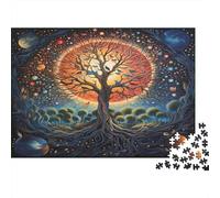 Cosmic Tree-Fantasy Art Style Year in Pictures 1000 Piece with High Definition Print Personalised Jigsaws As Brain Teasers for Seniors And Winter Hobby 38x26cm/1000pcs