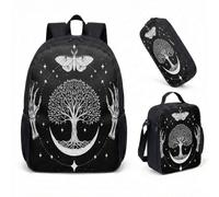 Cosmic Tree Galaxy Backpack 3 Piece Set Starry Night School Bag for Students Celestial Space Print 17 Inch (05)