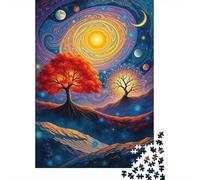 Cosmic Tree Landscape Jigsaw Puzzles Puzzles for Adults Kids. 1000 Pieces Great Gifts Challenge Toy Educational Games Home Decoration for Educational Games Gifts 70x50cm/1000pcs