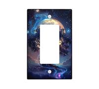 Cosmic Tree Light Switch Cover Plate Art Night Sky Design Ethereal Space Decoration for Home Accessories, Thermoplastic Standard Size Single Rocker