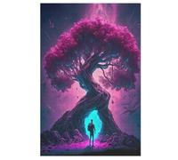 Cosmic Tree of Life 1000 Piece Wooden Jigsaw Puzzle- Brain Teaser Game for Adults & Children Educational Activities Jigsaws Puzzles 78×53cm