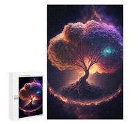 Cosmic Tree of Life-6: New Year Party Activity, 1000 PCS Wooden Jigsaw Puzzle for Adults; for Shared Table Time