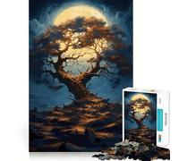Cosmic Tree of Life Adults 1000 Piece Jigsaw Puzzle Decompress Game, Bright Hue, Playful Challenge, Night Fun (38x52cm)