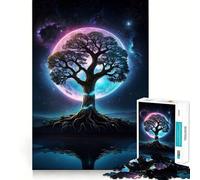 Cosmic Tree Of Life Adults 1000 Piece Jigsaw Puzzle Decompress Game, Bright Hue, Playful Challenge, Night Fun (38x26cm)