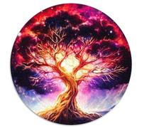 Cosmic Tree of Life Jigsaw Puzzles for Adults, 1000 Piece 1000 Piece Round Jigsaw Birthday Gift Idea, Challenging Brain Teaser Game 67.5x67.5cm