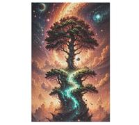 Cosmic Tree of Life Jigsaw Puzzles for Adults 1000 Pieces Puzzle Art Collection Brain Teaser Adults And Children Premium Quality Wooden Puzzle （78×53cm）