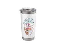 Cosmic Tree Sprouting from Acorn Nature Growth Artwork Stainless Steel Insulated Tumbler