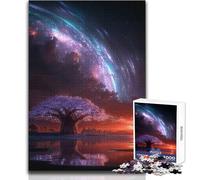 Cosmic Tree, Sunset And Planet 1000 Piece Jigsaws for Teenagers Fun Learning with Brain Game Perfect Thoughtful Festive Present Size 38x52cm