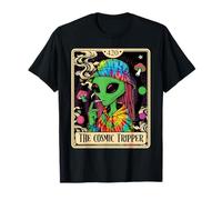 Cosmic Tripper Tarot Card 420 Alien Smoking Weed Cannabis T-Shirt