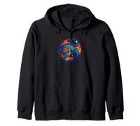 Cosmic Turtle, Galactic Ocean Vibes, Sea Animal Zip Hoodie
