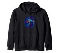 Cosmic Turtle, Galactic Ocean Vibes, Sea Animal Zip Hoodie
