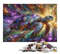 Cosmic Turtle Stained Glass Puzzle 500 Pieces Jigsaws Wooden Puzzles for Adults Family Entertainment Toys 500pcs (52x38cm)