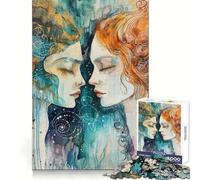 Cosmic Twins Harmony 1000 Piece Jigsaw Puzzles for Adults Think Sharper, Fine Detail, Home Play, Xmas Idea (38x52cm)