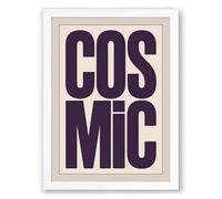 Cosmic Typography Framed Wall Art Print A3 (42×29.7cm) White, Wall Decor for Living Room, Bedroom, Office & Home, Ready to Hang, Art Gift