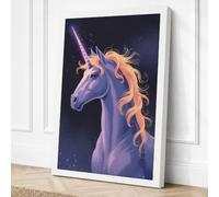 Cosmic Unicorn Fantasy Canvas Wall Art Print 18x12 Inch