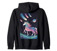 Cosmic Unicorn Meteor Shower Galaxy Planet Zip Hoodie
