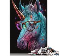 Cosmic Unicorns Wear Glasses 500 Piece Jigsaw Puzzle for Adult Toy Intellectual Game Educational Game for Adult Stress Relief Home Decoration 500pcs (52x38cm)