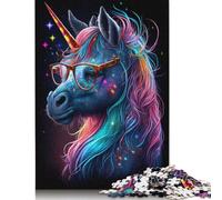Cosmic Unicorns Wear Glasses Jigsaw Puzzles 1000 Pieces for Adults Jigsaw Puzzles for Adults 1000 Piece Puzzle Educational Games 1000pcs (75x50cm)
