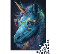 Cosmic Unicorns Wear Glasses Puzzle Customizable Pictures 100% Recycled Cardboard Jigsaw Puzzle for Kids And Adults Age 12 Years Up Unique Gift 300pcs (40x28cm)