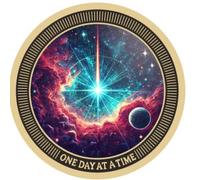 Cosmic Universe Star Planet Nebulous One Day at A Time Medallion Serenity Prayer Chip