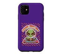 Cosmic Vibes Only DJ Alien Retro Technics Music Turntable Case for iPhone 11