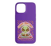 Cosmic Vibes Only DJ Alien Retro Technics Music Turntable Case for iPhone 15