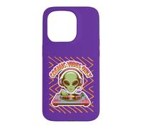 Cosmic Vibes Only DJ Alien Retro Technics Music Turntable Case for iPhone 15 Pro