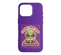 Cosmic Vibes Only DJ Alien Retro Technics Music Turntable Case for iPhone 16 Pro