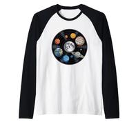 Cosmic Vinyl Record Planets Orbit Raglan Baseball Tee