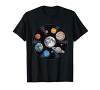 Cosmic Vinyl Record Planets Orbit T-Shirt