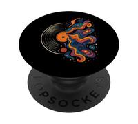 Cosmic Vinyl Record Psychedelic Music Swirl PopSockets Adhesive PopGrip