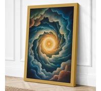 Cosmic Vortex Modern Canvas Wall Art Print 18x12 Inch (46 x 30 cm)