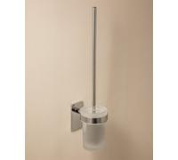 Cosmic Wall-Mounted Toilet Brush, Self-Adhesive, Silver, Compact Design, Glass And Metal, Stick Collection