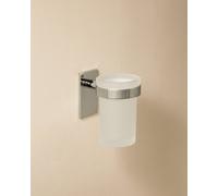 Cosmic Wall-Mounted Toothbrush Holder, Self-Adhesive, Chrome, Glass And Metal, Stick Collection