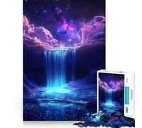 Cosmic Waterfall Under A Starry Night Sky 1000 Pieces Jigsaw Puzzles for Teenagers Recall Boost, Clean Cut, Real Challenge, Table Accent (38x52cm)