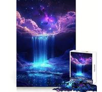 Cosmic Waterfall Under A Starry Night Sky 1000 Pieces Jigsaw Puzzles for Teenagers Recall Boost, Clean Cut, Real Challenge, Table Accent (38x52cm)