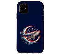 Cosmic Whale in front of the Moon - supernatural visual space Case for iPhone 11
