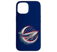 Cosmic Whale in front of the Moon - supernatural visual space Case for iPhone 15