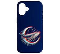 Cosmic Whale in front of the Moon - supernatural visual space Case for iPhone 16