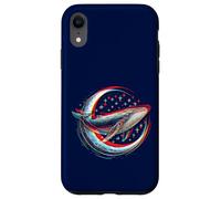 Cosmic Whale in front of the Moon - supernatural visual space Case for iPhone XR
