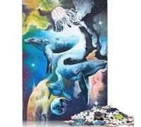 Cosmic Whales Puzzle Jigsaws 500 Pieces for Adults & Teenager Age 12 Years Up Christmas Eve Gifts 500pcs (52x38cm)