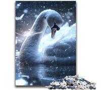 Cosmic White Swan Jigsaw Puzzles 1000 Pieces for Adults Teens,Learning Educational Toy for Is Ideal As A Gift for The Whole Family (38x26cm)