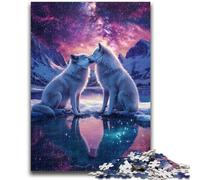 Cosmic White Wolf 1000 Piece Jigsaw Puzzles for Teenagers,Challenging Game Gifts for Is Ideal As A Gift for The Whole Family (50x75cm)