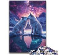 Cosmic White Wolf Jigsaw Puzzles for Adults Teenagers Jigsaws Puzzle,for Educational Game Challenge Toy Unique Home Decor And Gifts (70X100cm)