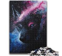 Cosmic Wolf 1000 Pieces Jigsaw Puzzles For Teens And Adults,Stress Reliever Difficult Challenge Suitable for Desktop Decoration (38x26cm)
